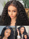 [4C Wig] Bleached Knots Kinky Curly Hair With Kinky Curly Newborn Edge Human Hair Lace Frontal Wig
