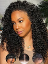 Kisslove [4C Wig] Pre Everything Snug Fit 360 Lace Frontal Wig Water Wave With Kinky Curly Edge Invisi Drawstring Wig