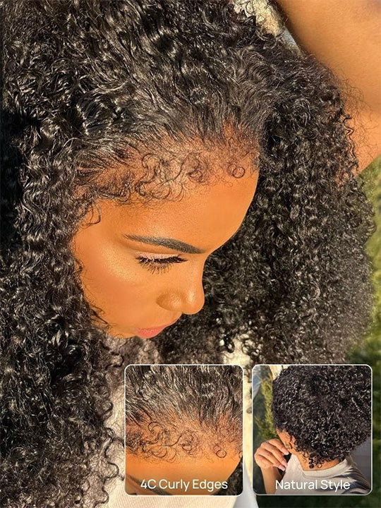 BOGO Invisi-Drawstring Kinky Curly Hair 360 Lace Wig Glueless Pre Everything Lace Wigs - KissLove Hair