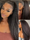 [4C Wig] Kinky Curly Edges Hairline 13x4 13x6 HD Lace Wig Kinky Straight Human Hair Wigs - KissLove Hair