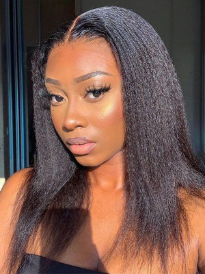 [70% Off] Blowout Kinky Straight Hair 6x4.5 Lace Closure Human Hair Wigs - Kisslove Hair