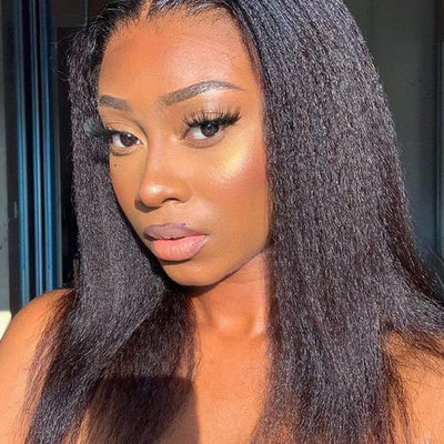 [70% Off] Blowout Kinky Straight Hair 6x4.5 Lace Closure Human Hair Wigs - Kisslove Hair