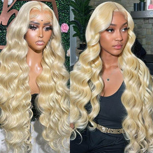 5*5 6*6 HD Lace Wigs 613 Blonde Hair 3D Body Wave Brazilian Virgin Human Hair Wigs - Kisslove Hair