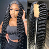 Crimped Hair 5*5 HD Lace Wig Loose Deep Wave 14A Brazilian Virgin Human Hair Wigs - Kisslove Hair