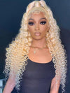 613 Blonde Hair 13x6 HD Lace Front Wig Deep Wave Pre Plucked Bye Bye Knots Wig - KissLove Hair