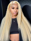 613 Blonde Hair 13x6 HD Lace Front Wig Deep Wave Pre Plucked Bye Bye Knots Wig - KissLove Hair
