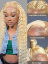 613 Blonde Hair 13x6 HD Lace Front Wig Deep Wave Pre Plucked Bye Bye Knots Wig - KissLove Hair