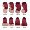 99J Burgundy Straight Bob Wig 13x4 13x6 Transparent Lace Human Hair Wigs - KissLove Hair