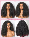 [3 In 1 Half Wig] Burmese Curly Glueless Half Wig With Elastic Drawstring Seamless Flip Over Wig