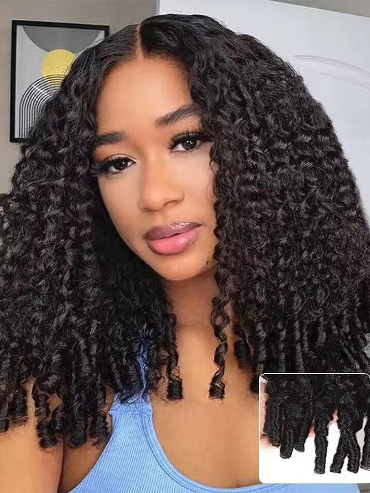Kisslove Burmese Curly Hair 13x6 Full Lace Frontal Wig Pre Plucked Pull Go Drawstring Wig 250% Density