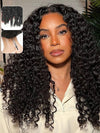 Kisslove Burmese Curly Hair 13x6 Full Lace Frontal Wig Pre Plucked Pull Go Drawstring Wig 250% Density
