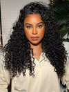Kisslove Burmese Curly Hair 13x6 Full Lace Frontal Wig Pre Plucked Pull Go Drawstring Wig 250% Density