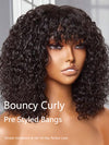 [Clearance] Bob Wig With Bangs Curly Hair 3x1 Lace Glueless Wig 100% Human Hair - KissLove Hair