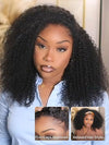 [3 In 1 Half Wig] 4C Kinky Edge Afro Curly Flip Over Pull Go Drawstring Protective Half Wig Beginner Friendly