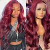 Air Wig Burgundy 13x4 Lace Wigs Wavy Human Hair - KissLove Hair