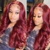 Air Wig Burgundy 13x4 Lace Wigs Wavy Human Hair - KissLove Hair