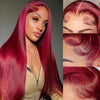 [Air Wig] 99J Burgundy 13x4 Lace Wig Straight Human Hair
