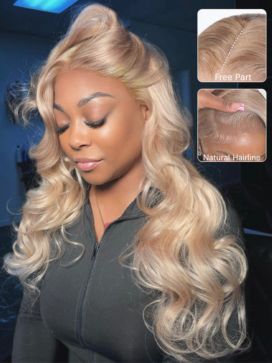 Body Wave Ash Blonde 13x4 HD Lace Frontal Human Hair Wigs