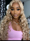 13x6 HD Lace Front Wig Ash Blonde Hair 3D Body Wave 100% Human Hair Wigs
