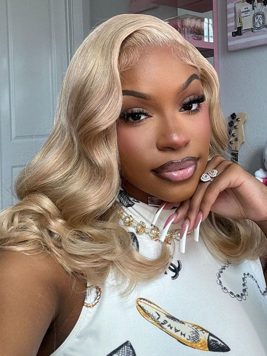 [Vente flash] Cheveux blonds cendrés 13x4 HD Lace Front perruques de cheveux humains