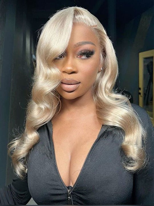 [Wear &amp; Go] Bye Bye Knots Balayage blond avec cheveux bruns à reflets sans colle 5x5 perruque en dentelle