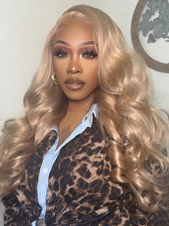 [Clearance] Ash Blonde 3D Body Wave 13x4 Lace Frontal Human Hair Wigs - KissLove Hair