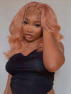Kisslove Ash Pink Blonde Hair 3D Loose Body Wave Wig Dusty Rose Pink Color Pull Go Drawstring Wig