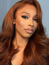Kisslove Pre-Everything Auburn Copper Brown 3D Body Wave Wig Colored 360 Lace Wigs
