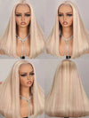 Blonde Bob Wig Glueless HD Transparent Lace Short Bob Wigs with Milktea Brown Balayage Highlights