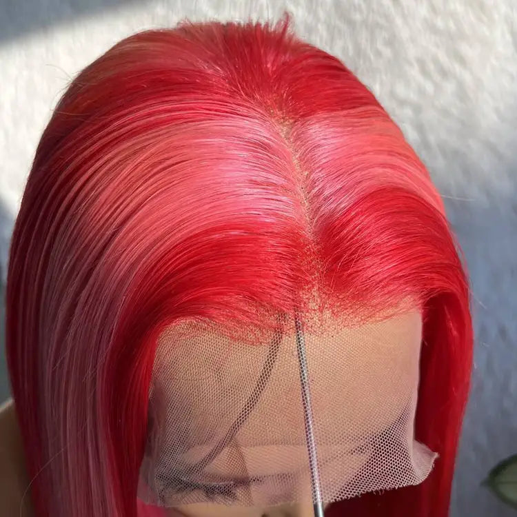 Pink Highlight Wig 13x4 HD Lace Frontal Wigs Straight Human Hair