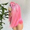 Ombre Silver Pink Bob Wig 13x4 HD Lace Wigs Human Hair Bob Wigs