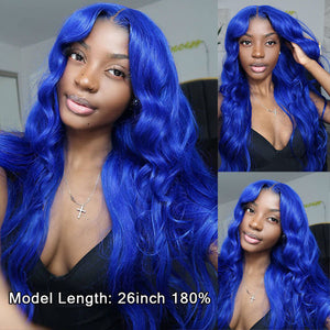 Blue Wig Dyed From 613 Blonde Body Wave 13x4 HD Lace Front Human Hair Wigs - KissLove Hair