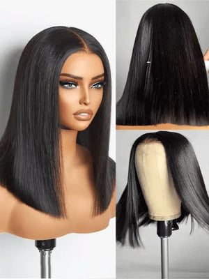 Kisslove Hair Double Drawn Blunt Cut 2x6 Lace Closure Short Bob Wig Glueless Straight Hair Bob Wigs - KissLove Hair