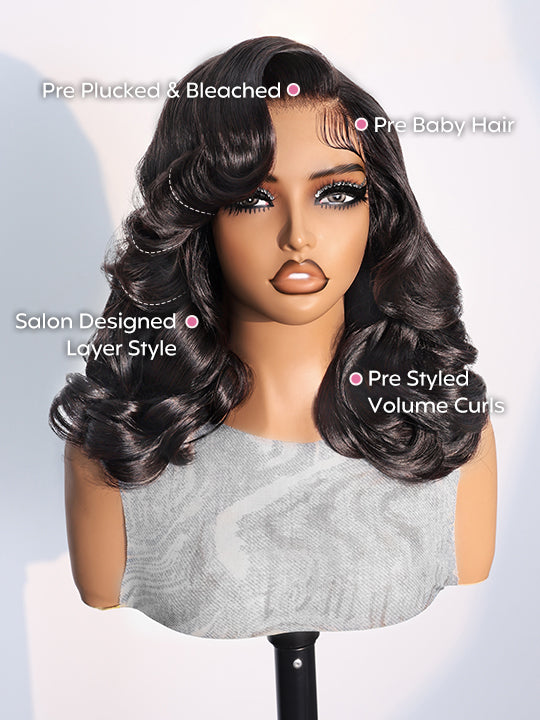 Pre Styled Side Part Body Wave Bob Wig Glueless Ready to Go Short Bob Wigs