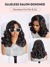Pre Styled Side Part Body Wave Bob Wig Glueless Ready to Go Short Bob Wigs - KissLove Hair