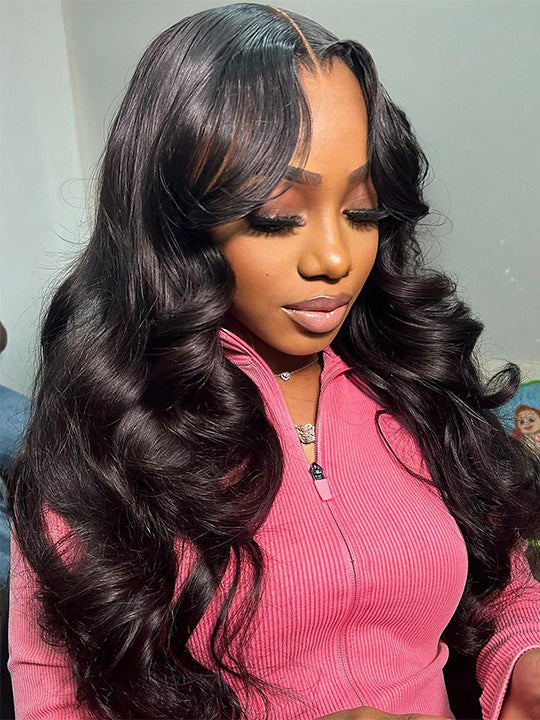13x6 HD Lace Frontal Wig Body Wave Pre Plucked Glueless Wig Pull Go Drawstring Cap Ready to Go Wig - KissLove Hair