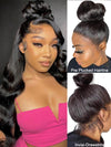 KissLove Glueless Invisi-Drawstring 360 Lace Wig Body Wave Pre Everything Kinky Edge Lace Frontal Wigs - KissLove Hair