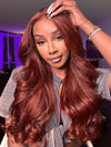 [Clearance] Reddish Brown Body Wave 13x4 Lace Front Human Hair Wigs
