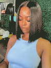 Kisslove Double Drawn Bone Straight/Yaki Straight Hair 13x4 Lace Frontal Bob Wig Invisi-Drawstring Pull GO Wig