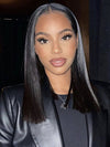 Kisslove Double Drawn Bone Straight/Yaki Straight Hair 13x4 Lace Frontal Bob Wig Invisi-Drawstring Pull GO Wig