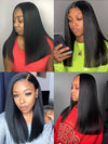 Kisslove Double Drawn Bone Straight/Yaki Straight Hair 13x4 Lace Frontal Bob Wig Invisi-Drawstring Pull GO Wig