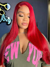 Red Wig Straight Hair Dyed From 613 Blonde Hair 13x4 Lace Front Human Hair Wigs - KissLove Hair