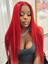 Red Wig Straight Hair Dyed From 613 Blonde Hair 13x4 Lace Front Human Hair Wigs - KissLove Hair