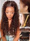 Burmese Curly Brown Highlight 13x6 Lace Frontal Wig Pre Everything Glueless Curly Human Hair Wig