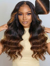 [80% Off] Ombre Brown Loose Body Wave 360 Lace Wig with Rich Brown Highlight Human Hair Wig
