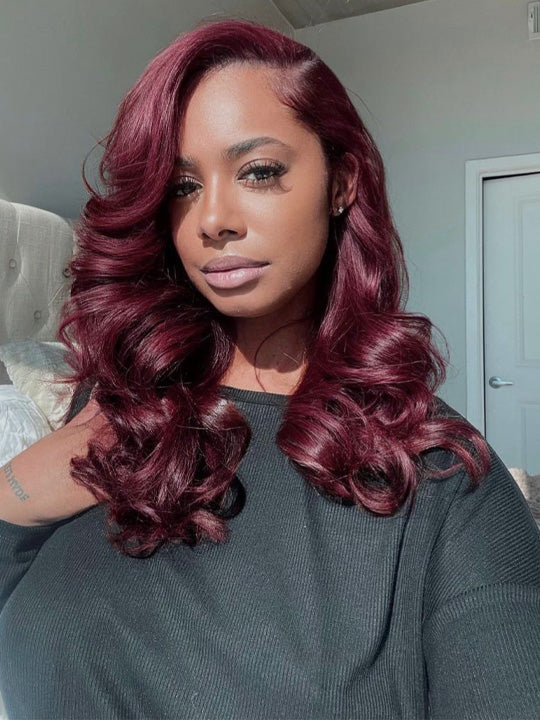 Partial Body Wave Pre Styled Side Part Body Wave Bob Wig Glueless Colored Bob Human Hair Wig