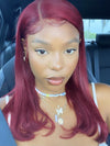 [Clearance] Burgundy Color Deep Wave 13x4 Lace Frontal Wig 2 Days Fast Shipping