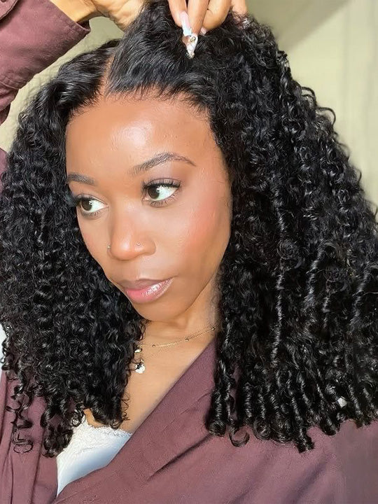 Kisslove Hair Burmese Curly 360 Lace Wig Pre Everything Invisi Drawstring Colored Human Hair Wigs