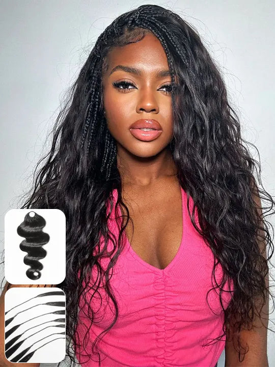Body Wave Crochet Hair for Boho Braids Miracle Knots Pre-Separated Huuman Hair Extensions - KissLove Hair