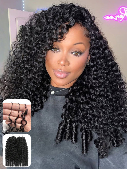 Burmese Curly Crochet Hair Designed for Miracle Knots Boho Braids Time-Saving Human Hair Extensions